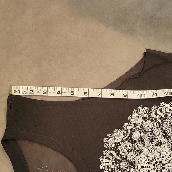 Skull Spooky Floral Gray Sheer Tank Small Fifth Sun - Picture 8 of 8